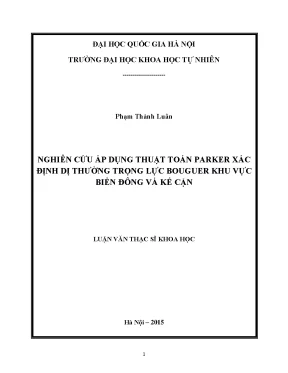 Nghiên cứu áp dụng thuật toán Parker xác định dị thường 