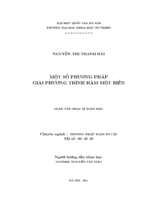 Phương Pháp Giải Phương Trình Hàm Một Biến Hiệu Quả