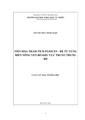 Nghiên cứu tiến hóa trầm tích Pliocen đệ tứ vùng biển 