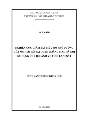 Giám sát mức độ phú dưỡng hồ tại quận Hoàng Mai, Hà Nội 