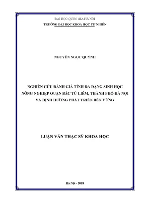 Đánh Giá Đa Dạng Sinh Học Nông Nghiệp Quận Bắc Từ Liêm: 
