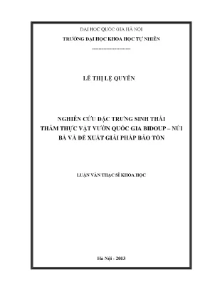 Nghiên cứu sinh thái thảm thực vật Vườn Quốc Gia Bidoup