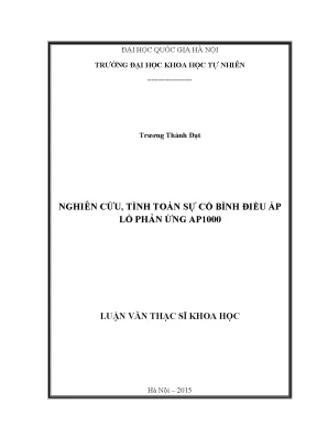 Nghiên cứu sự cố bình điều áp lò phản ứng AP1000