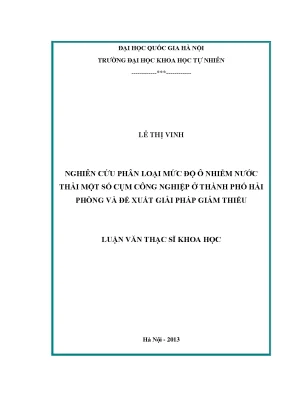Nghiên cứu ô nhiễm nước thải tại Hải Phòng và giải pháp