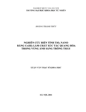 Nghiên cứu biến tính TiO2 nano bằng Cr(III) làm chất xúc