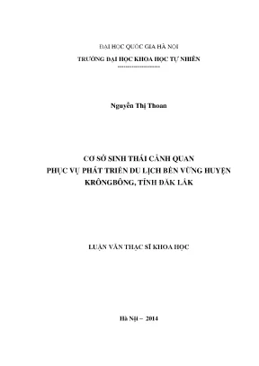 Phát Triển Du Lịch Bền Vững Tại Huyện Krông Bông, Đắk