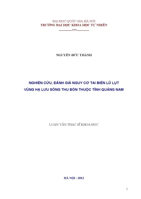 Đánh Giá Nguy Cơ Tai Biến Lũ Lụt Tại Vùng Hạ Lưu Sông 