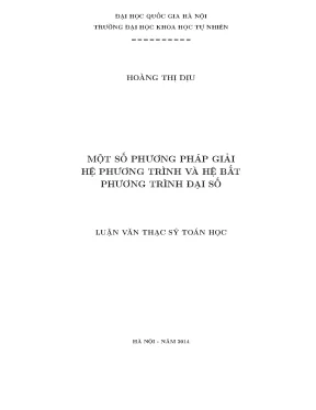 Phương Pháp Giải Hệ Phương Trình và Bất Phương Trình Đại Số