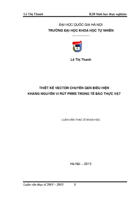 Thiết kế vector chuyển gen kháng nguyên vi rút PRRS