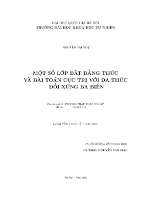 Bất Đẳng Thức và Bài Toán Cực Trị với Đa Thức Đối Xứng