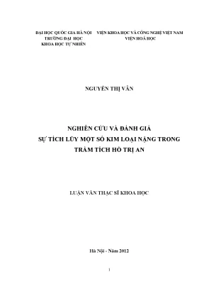 Nghiên cứu ô nhiễm kim loại nặng trong trầm tích hồ Trị An