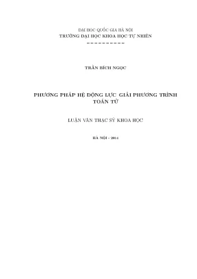 Phương Pháp Hệ Động Lực Giải Phương Trình Toán Tử