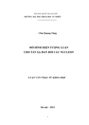 Mô Hình Hiện Tượng Luận Trong Tán Xạ Đàn Hồi Nucleon