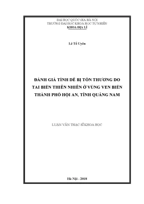 Đánh Giá Tính Dễ Bị Tổn Thương Do Tai Biến Thiên Nhiên Ở 