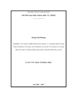 Nghiên cứu phát triển phương pháp LC-MS/MS phân tích