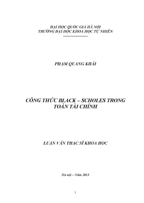 Công Thức Black-Scholes Trong Toán Tài Chính: Ứng Dụng