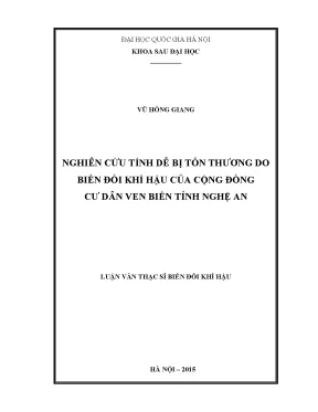 Nghiên cứu tính dễ bị tổn thương do biến đổi khí hậu tại
