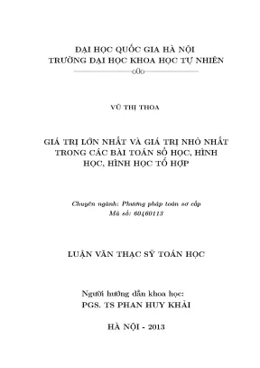 Giá trị lớn nhất và nhỏ nhất trong toán học: Số học,