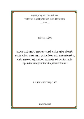 Giải pháp nâng cao hiệu quả thu hồi đất tại huyện Văn