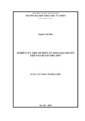 Nghiên cứu phân tử kim loại chuyển tiếp và chuyển pha spin
