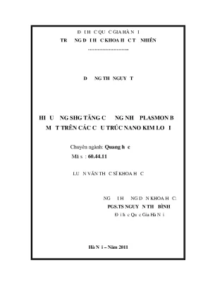 Tăng cường hiệu ứng SHG nhờ plasmon bề mặt trên cấu trúc