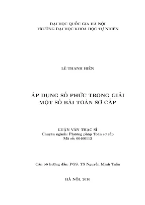 Ứng Dụng Số Phức Trong Giải Toán Sơ Cấp