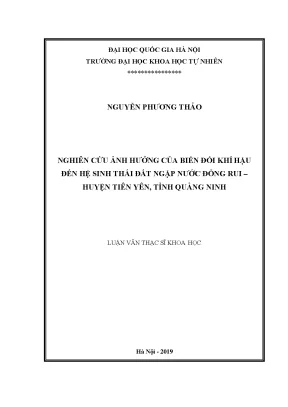 Nghiên cứu tác động của biến đổi khí hậu đến hệ sinh