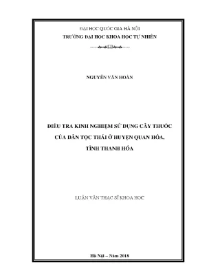 Khám Phá Kinh Nghiệm Sử Dụng Cây Thuốc Của Dân Tộc Thái