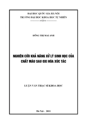 Nghiên cứu khả năng xử lý sinh học chất màu sau oxi hóa