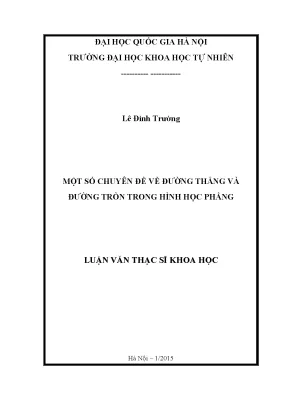 Chuyên đề về đường thẳng và đường tròn trong hình học phẳng
