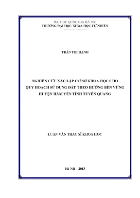 Nghiên cứu quy hoạch sử dụng đất bền vững tại huyện Hàm