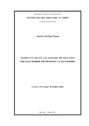 Nghiên cứu hệ xúc tác sinh học trong thủy phân 