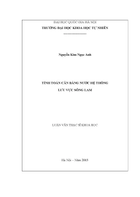 Tính Toán Cân Bằng Nước Hệ Thống Lưu Vực Sông Lam