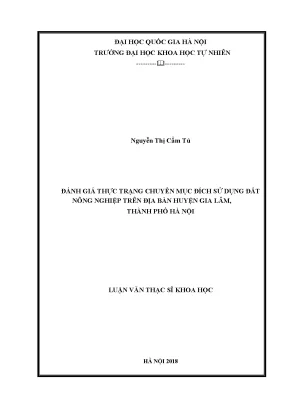 Đánh Giá Chuyển Đổi Mục Đích Sử Dụng Đất Nông Nghiệp Tại