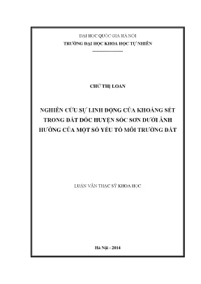Nghiên cứu sự linh động của khoáng sét trong đất dốc