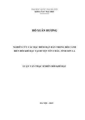Nghiên cứu đặc điểm hạn hán và biến đổi khí hậu tại Yên
