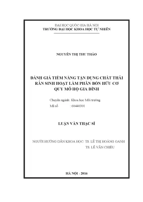 Tiềm Năng Tận Dụng Chất Thải Rắn Sinh Hoạt Làm Phân Bón