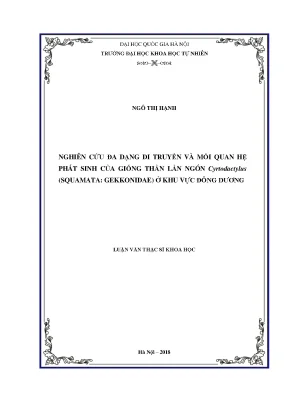 Nghiên cứu đa dạng di truyền và phát sinh giống thằn lằn