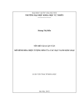 Mô Hình Hóa Hiện Tượng SPR Của Hạt Nano Kim Loại