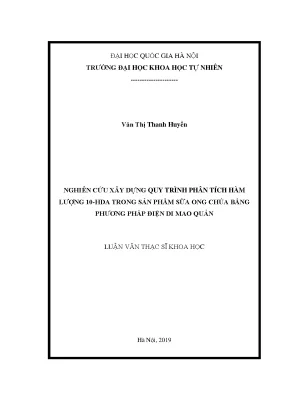 Nghiên cứu quy trình phân tích hàm lượng 10-HDA trong