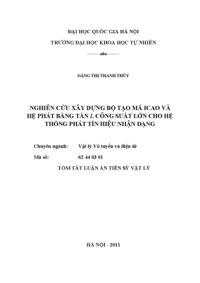 Nghiên cứu bộ tạo mã ICAO và hệ phát băng tần L công