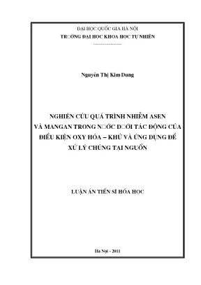 Nghiên cứu xử lý asen và mangan trong nước dưới tác động