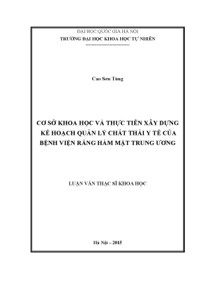Kế hoạch quản lý chất thải y tế tại Bệnh viện Răng Hàm