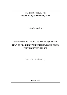 Nghiên cứu thành phần loài và phân bố kiến Formicidae