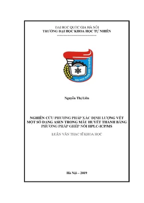 Nghiên cứu phương pháp xác định asen trong huyết thanh