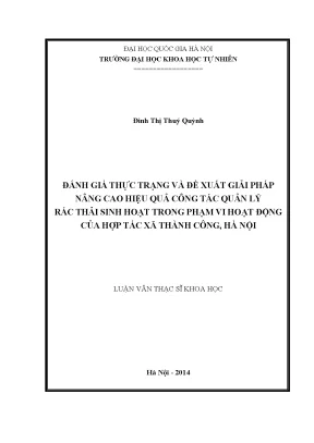 Giải pháp nâng cao hiệu quả quản lý rác thải sinh hoạt