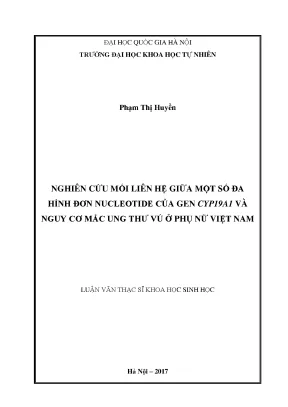 Nghiên cứu mối liên hệ giữa đa hình đơn nucleotide gen