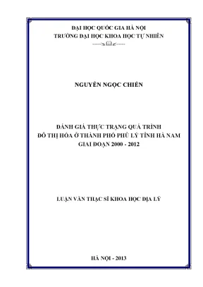 Đánh Giá Đô Thị Hóa Thành Phố Phủ Lý Tỉnh Hà Nam Giai