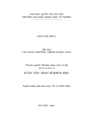 Các Dạng Phương Trình Lượng Giác Trong Toán Học