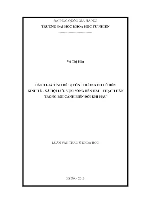 Đánh Giá Tính Dễ Bị Tổn Thương Do Lũ Đến Kinh Tế Xã Hội